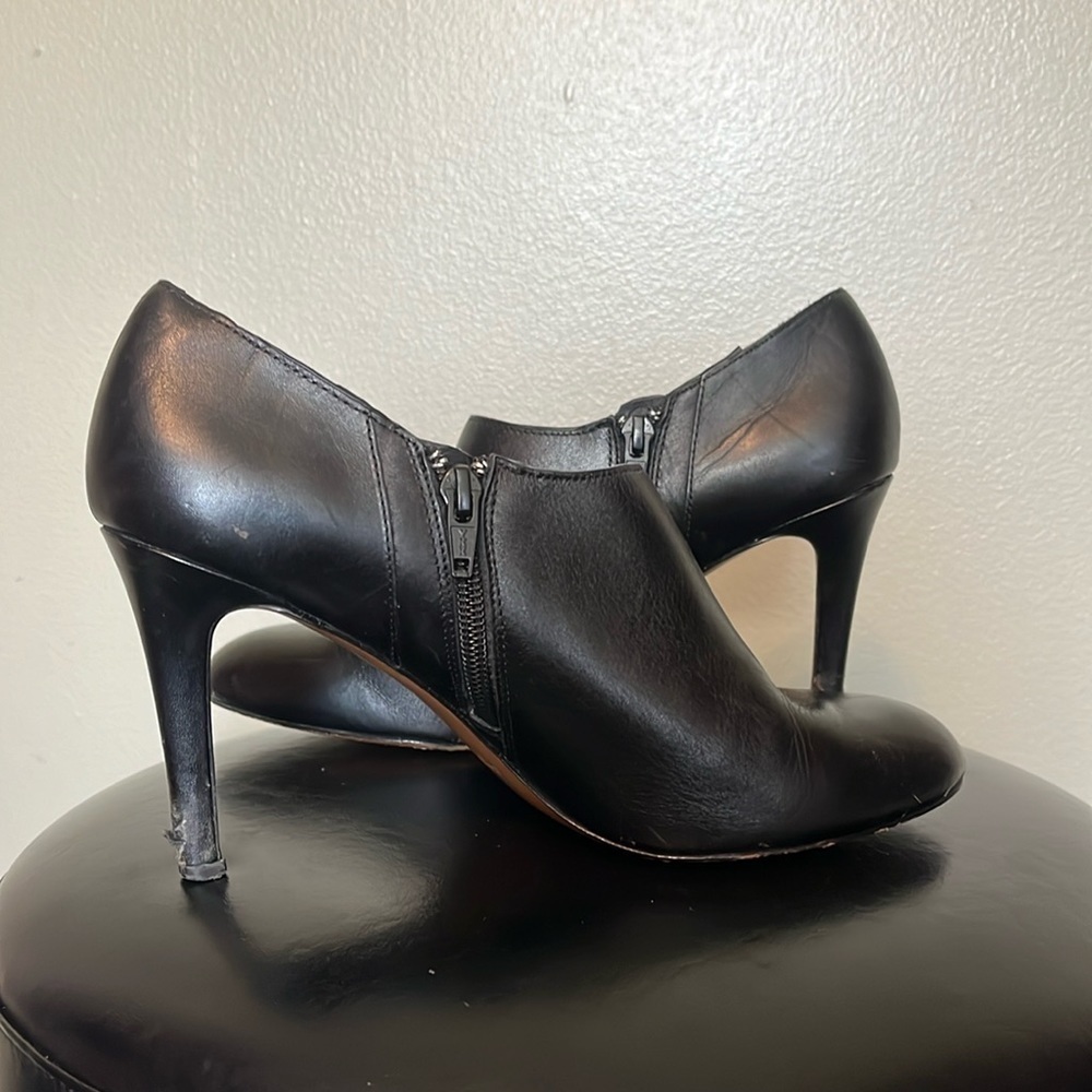 COACH Seneca Womens Side Zipped Round Toe Stiletto Heels Booties Black Leather - Picture 8 of 11